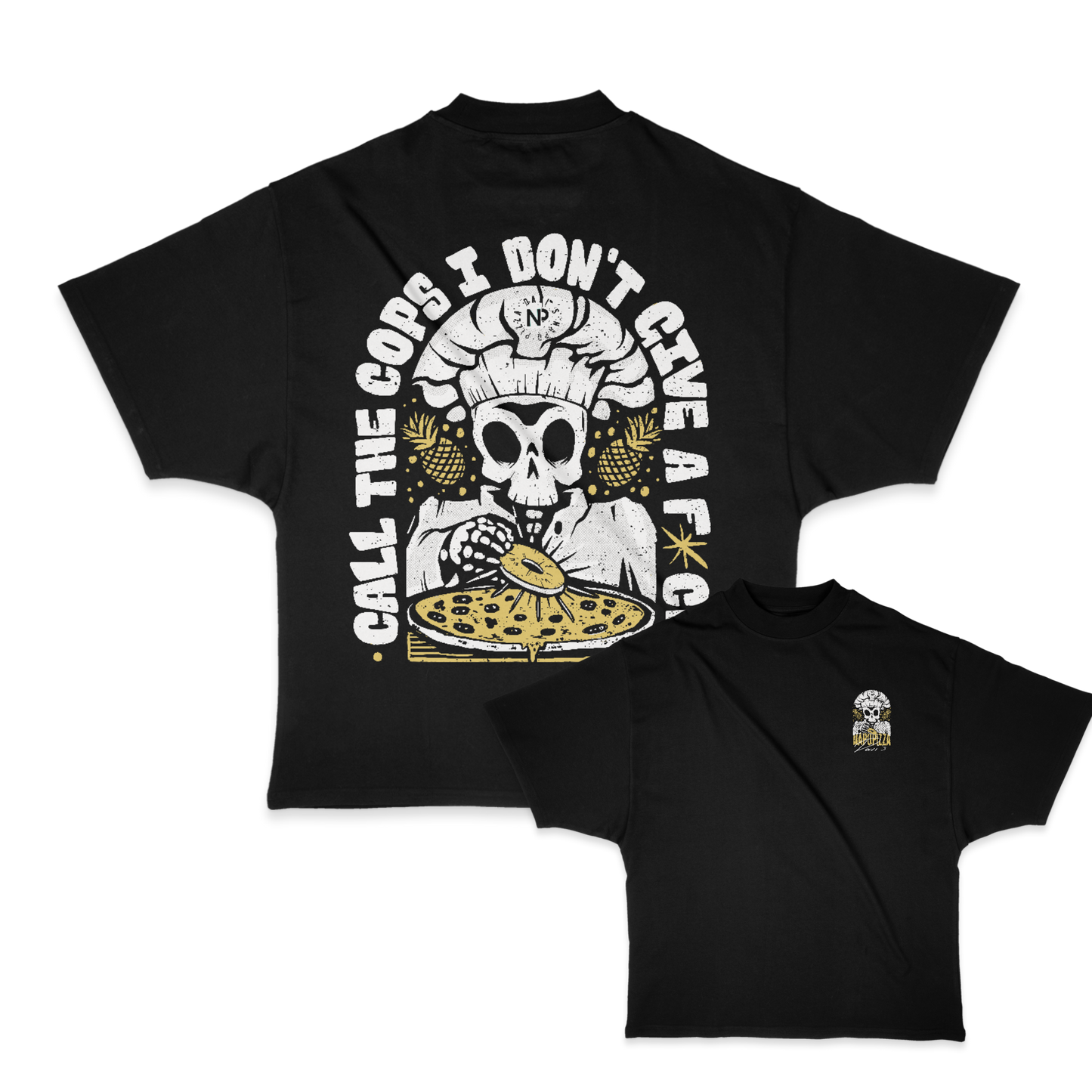 Call the Cops Heavy Weight (200 GSM) Oversized T-Shirt, Black /Unisex