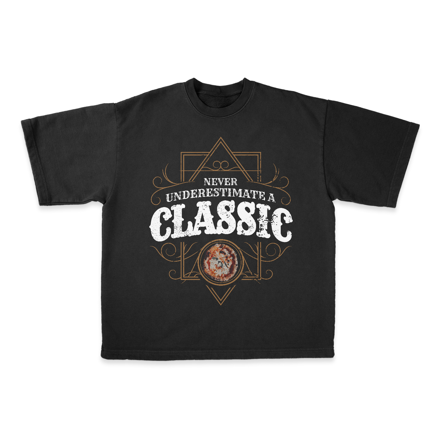Classic One Heavy Weight (200 GSM) Oversized T-Shirt, Black & Natural Raw /Unisex