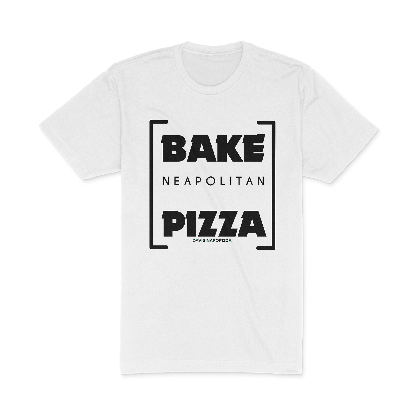Bake Pizza Organic Regular T-Shirt, Black & White /Unisex