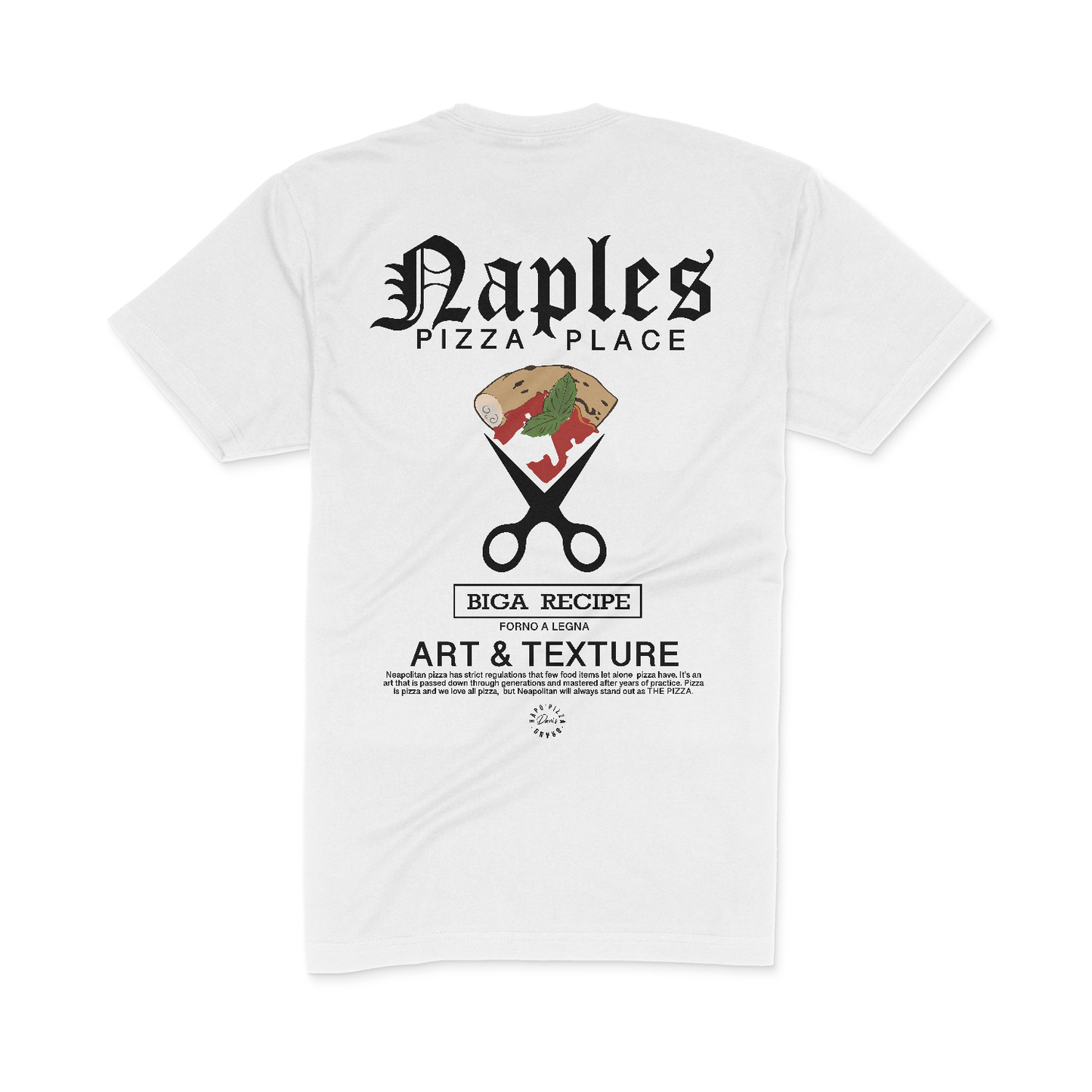 Naples Pizza Place Organic Regular T-Shirt, White /Unisex