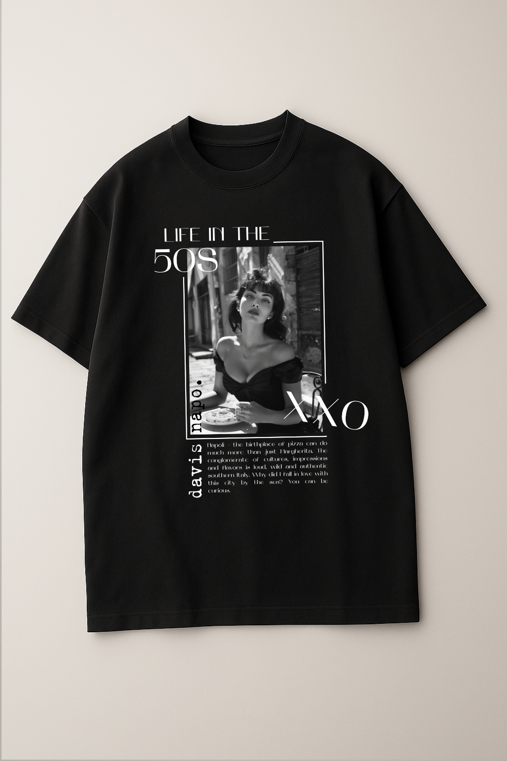 Naples Noir Oversized T-Shirt – Black