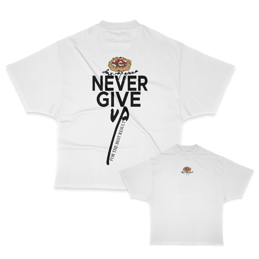 Never give up Heavy Weight (200 GSM) Oversized T-Shirt  /Unisex