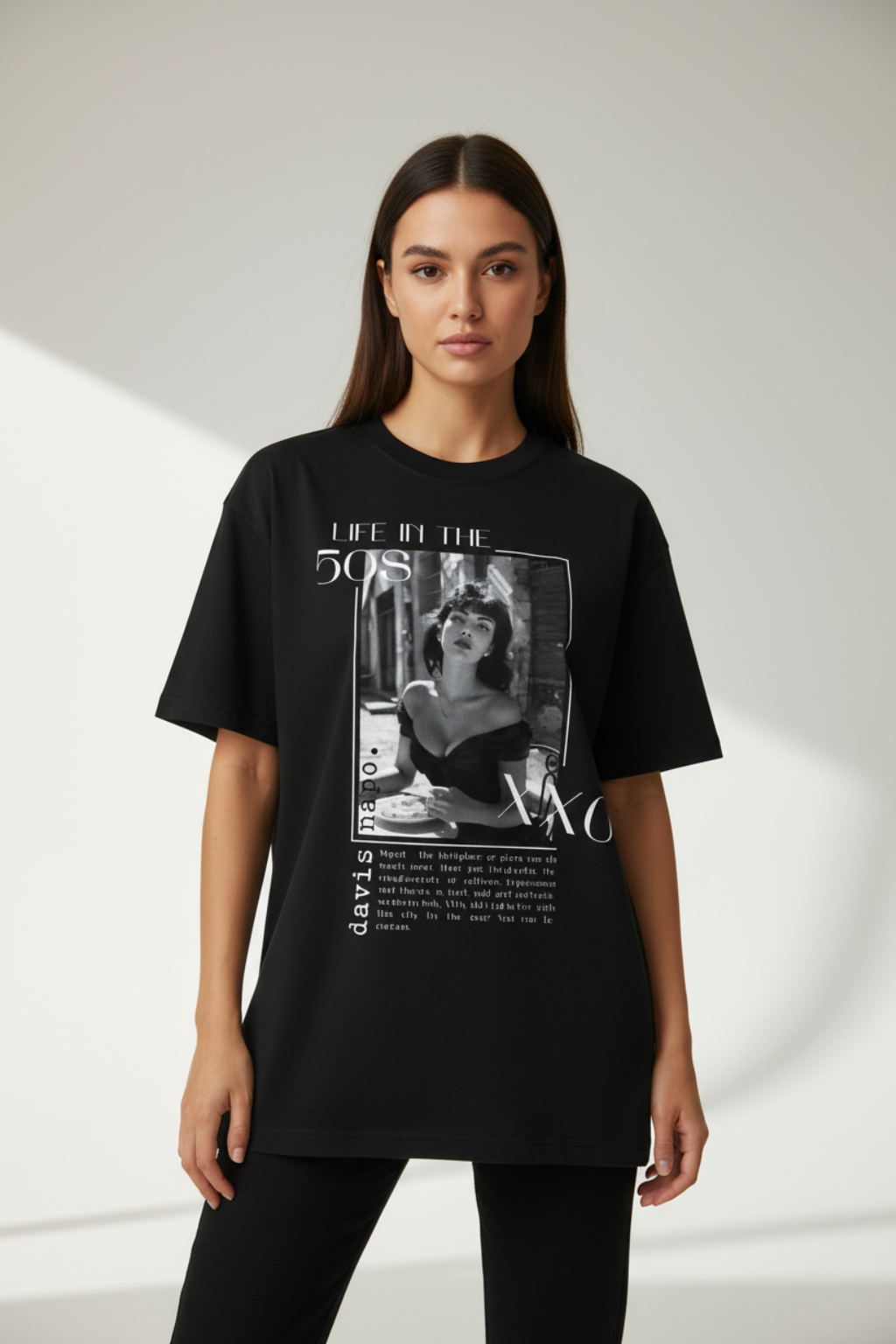 Naples Noir Oversized T-Shirt – Black