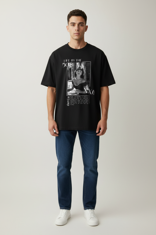 Naples Noir Oversized T-Shirt – Black