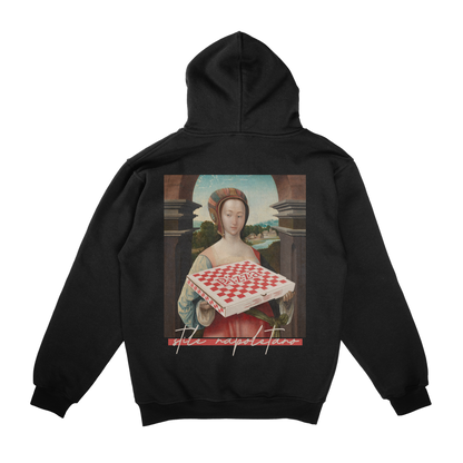 Stile Napoletano Oversized Hoodie Black, Natural Raw /Unisex