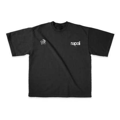 Napoli City Heavy Weight (200 GSM) Oversized T-Shirt, Black & Natural Raw /Unisex