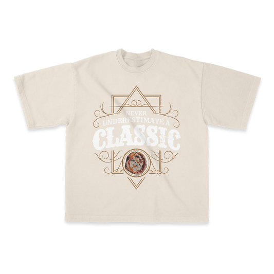 Classic One Heavy Weight (200 GSM) Oversized T-Shirt, Black & Natural Raw /Unisex