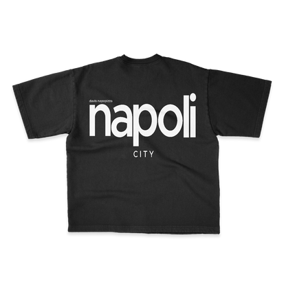 Napoli City Heavy Weight (200 GSM) Oversized T-Shirt, Black & Natural Raw /Unisex