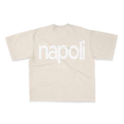 Napoli City Heavy Weight (200 GSM) Oversized T-Shirt, Black & Natural Raw /Unisex