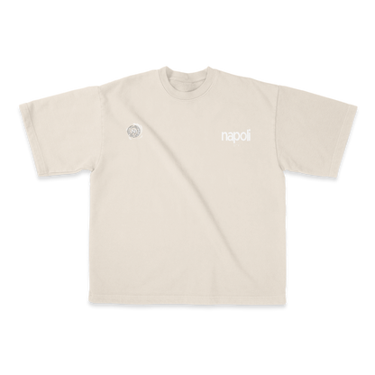 Napoli City Heavy Weight (200 GSM) Oversized T-Shirt, Black & Natural Raw /Unisex