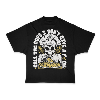 Call the Cops Heavy Weight (200 GSM) Oversized T-Shirt, Black  /Unisex